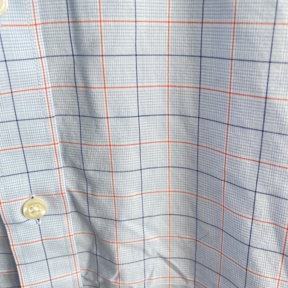 Buttoned Down Tailored Blue Orange Checkered Button Down Dress Shirt Size XXL - Picture 4 of 7